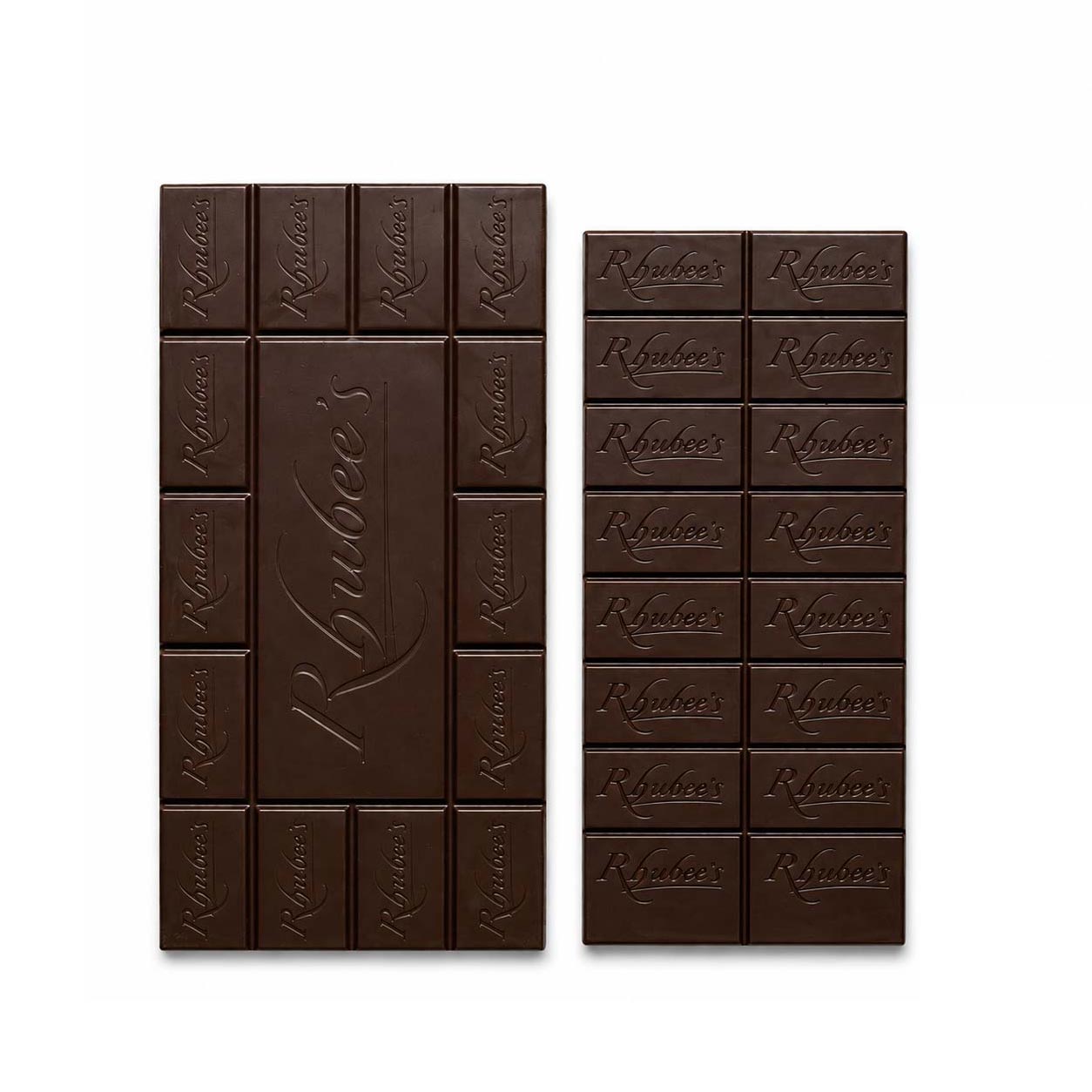 2 sizes of dark chocolate bars