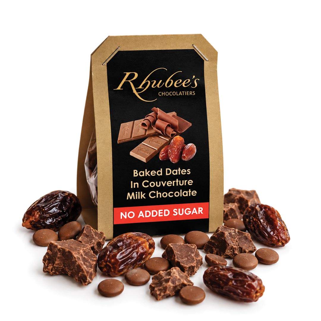 milk chocolate covered baked dates