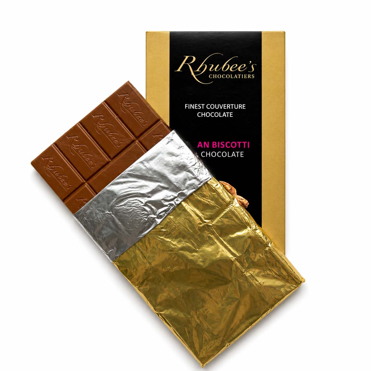milk biscotti chocolate bar with angled bar