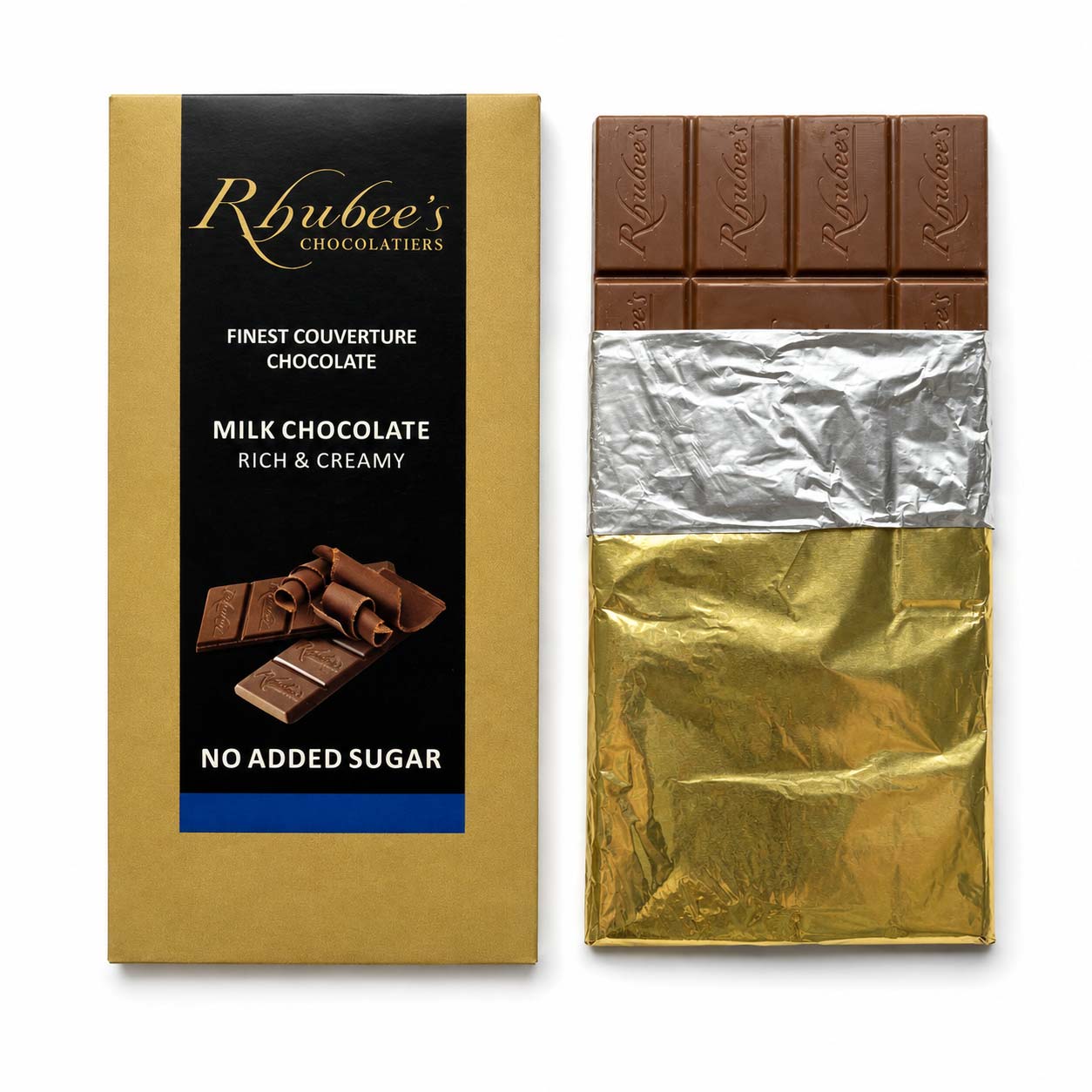 plain milk chocolate with foill rolled down