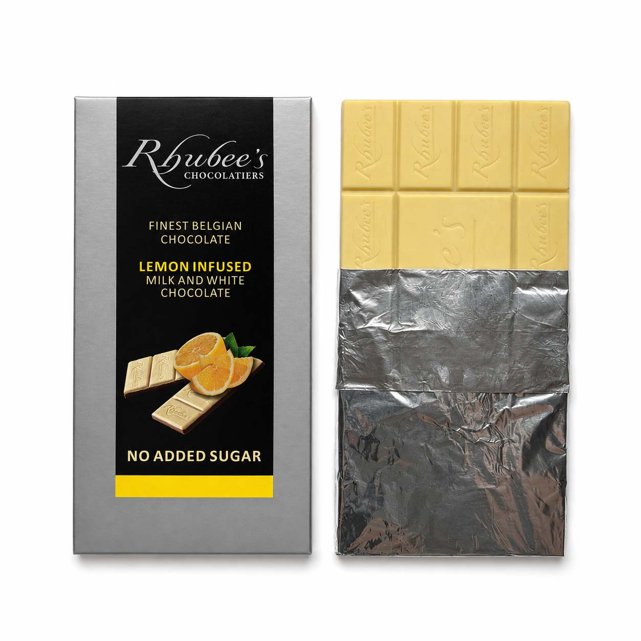 white lemon chocolate with foil down